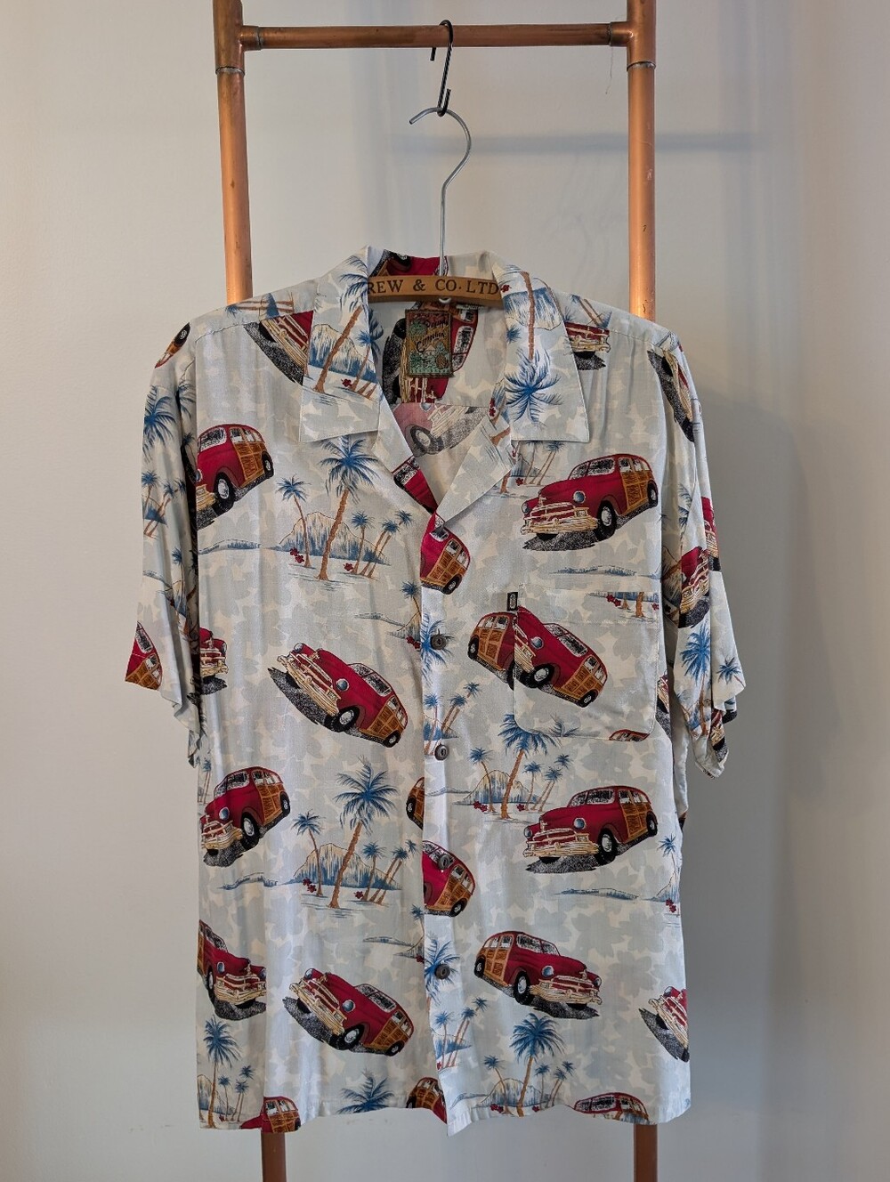 Pineapple Connection Hawaiian Shirt with Classic Car And Palm Trees - All Over